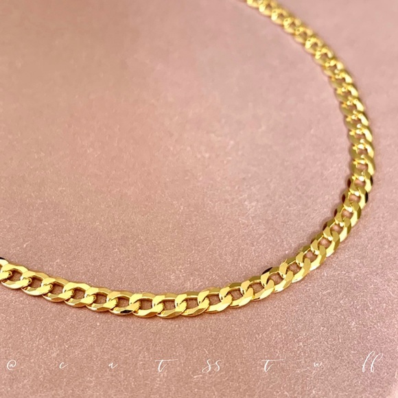 Miami Cuban Curb Chain Link Choker Necklace - Picture 10 of 10